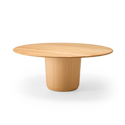 [BNR-17972] One Lux Round Table (DIA:1350mm H:710mm(H740) H2:670mm(H700), Japanese Elm)